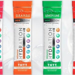 Two tubes of flavored hydration gel in orange and lemon.